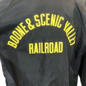 Boone and Scenic Valley Railroad Black Jacket Size Medium Boone Iowa Vintage